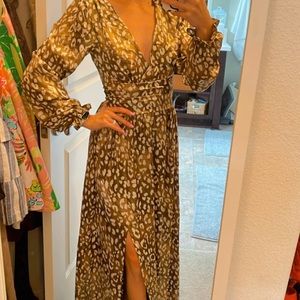 Gold leopard dress